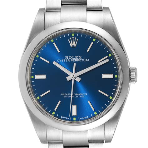 rolex oyster perpetual 39 blue used